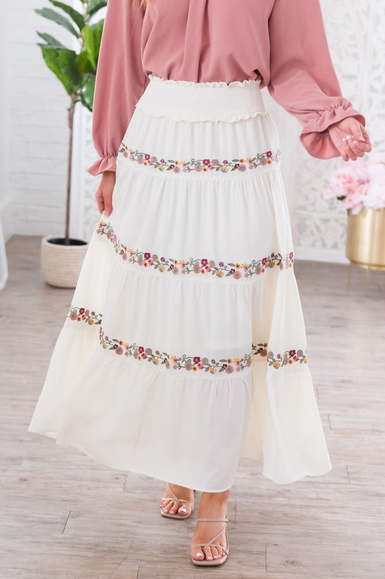 Sway My Way Modest Tiered Skirt