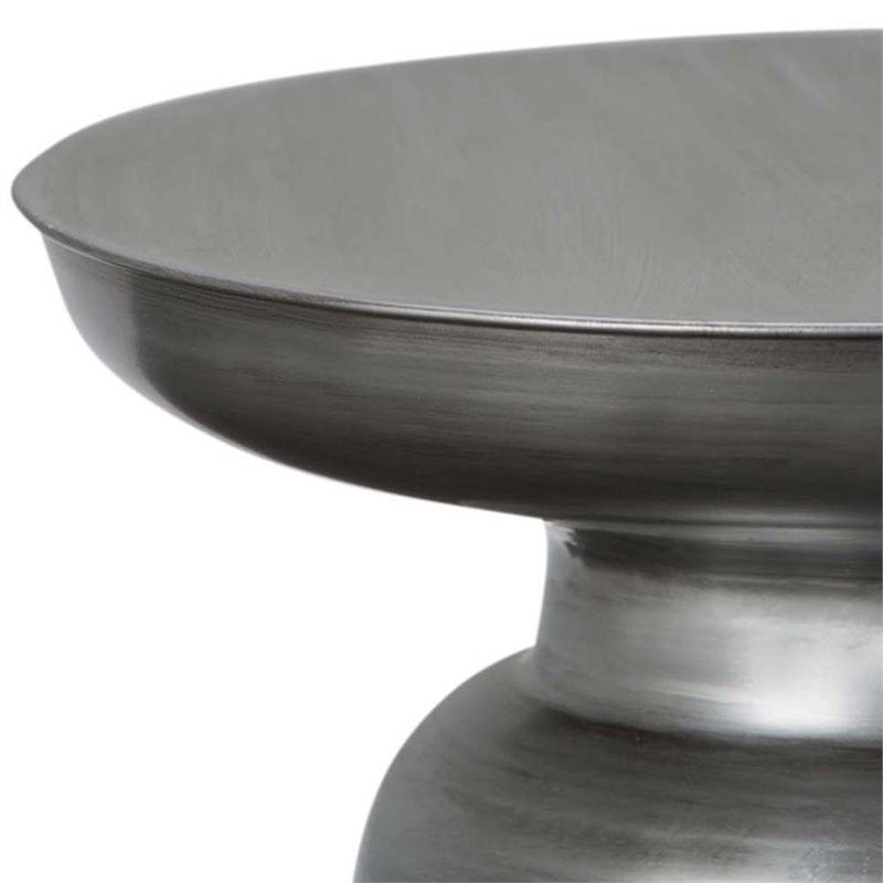 Pemberly Row 16 quotModern Premium Solid Metal Accent Side Table in Silver   Industrial   Side Tables And End Tables   by Homesquare  Houzz