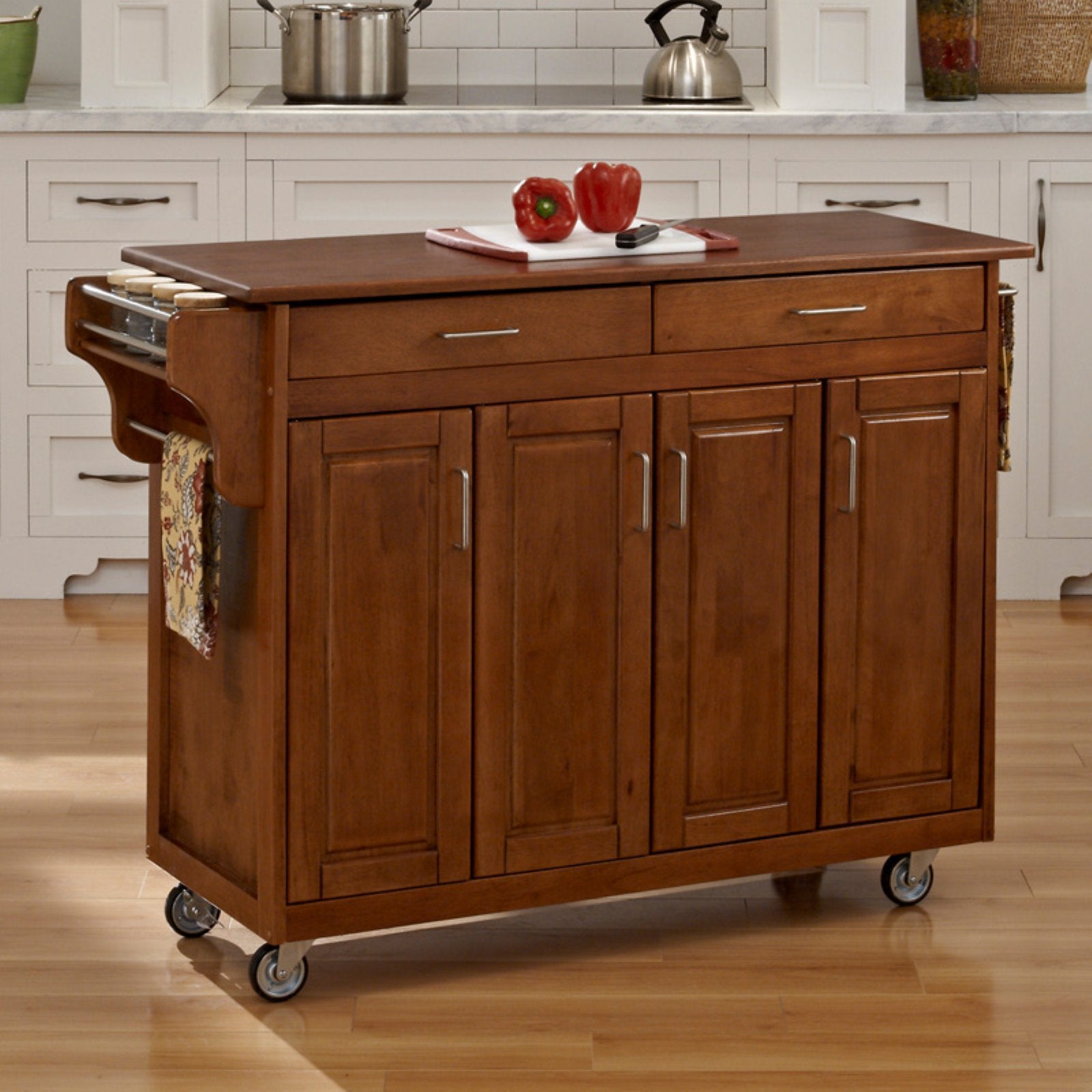 Create-a-Cart Off-White Kitchen Cart