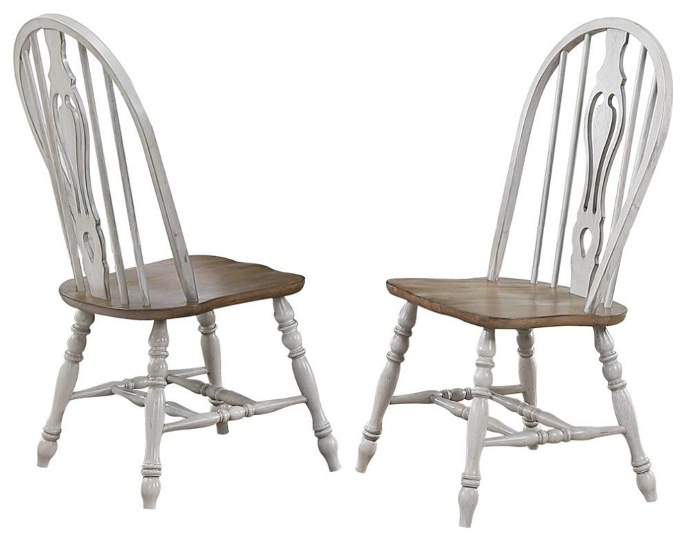 Country Grove Distressed Light Gray and Nutmeg Brown Side Chair (Set of 2)   French Country   Dining Chairs   by GwG Outlet  Houzz