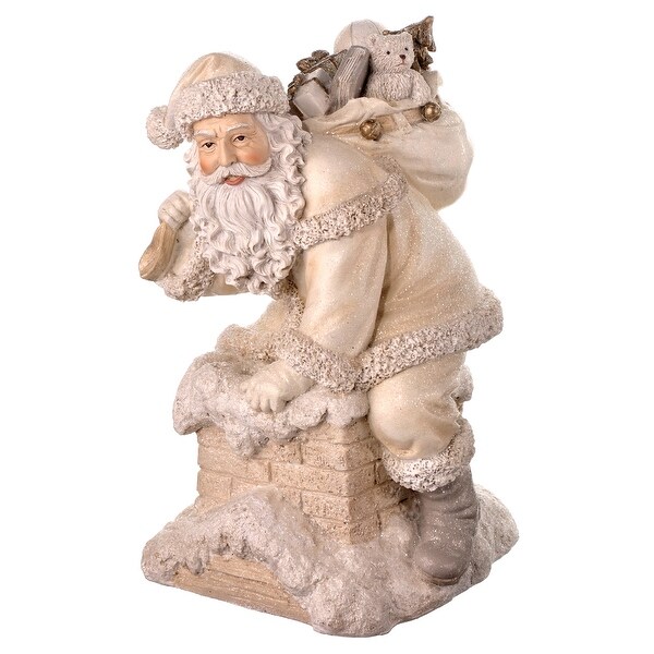 9 Resin Winter White Santa On Chimney