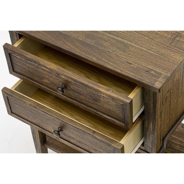 Wood Night Stand with 2 Wood Drawers for Bedroom - Stable and Sturdy Constructed (Finish Options Available)