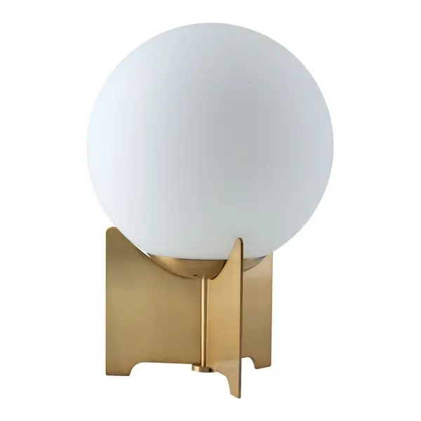 Pearl Table Lamp White and Brass - 9.8