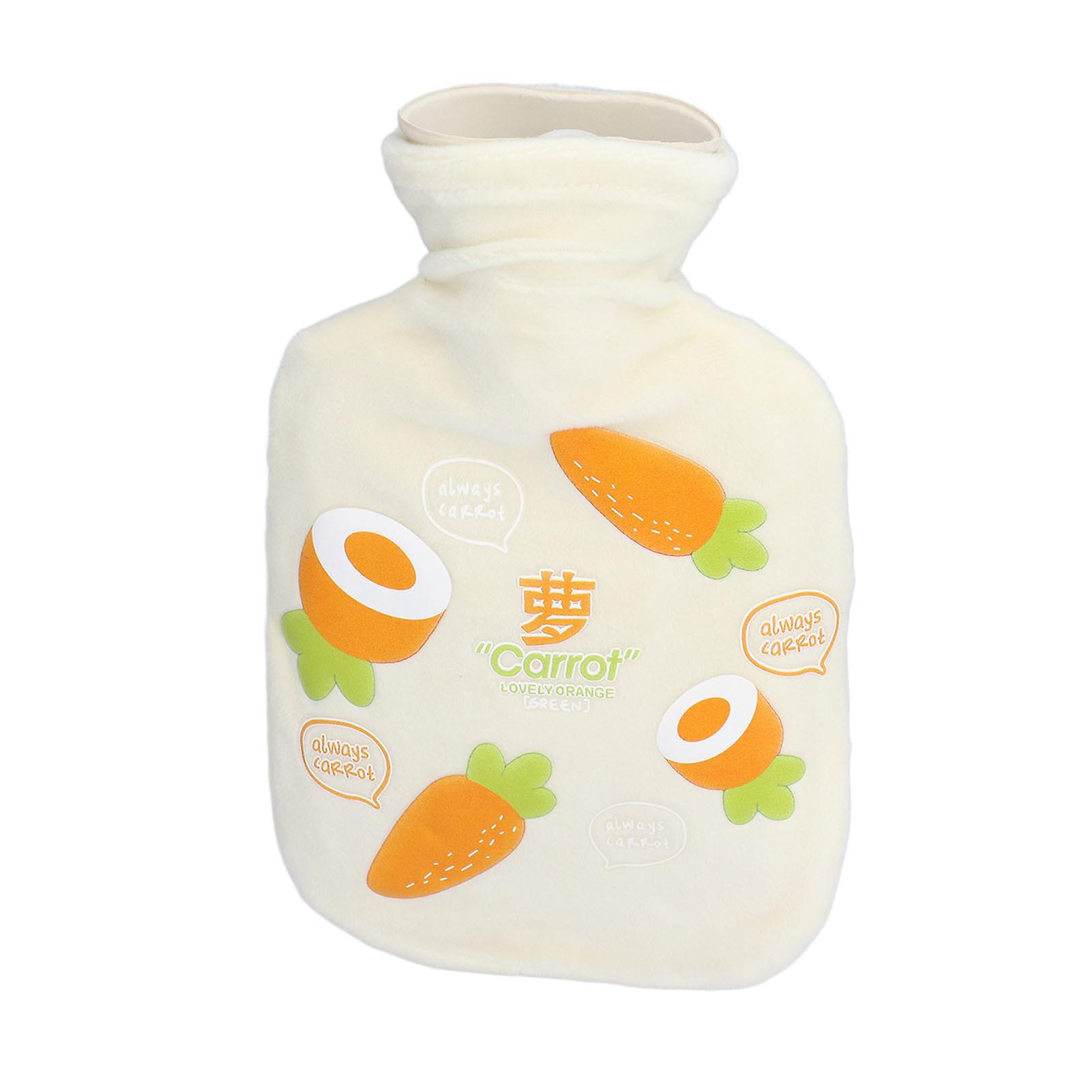 Hot Water Bottle 350ml Thick Washable Natural Rubber Good Elasticity Easy Operation Hot Water Bagcarrot