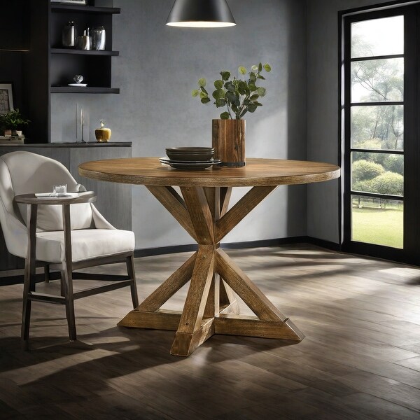 Brown Solid Wood Dining Table