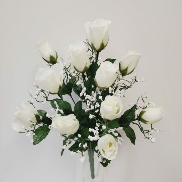 Ivory Roses With White Accent Flowers Artificial Flower