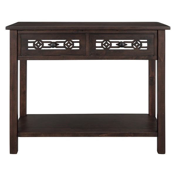 Merax Classic Console Table with 2-Drawers and Shelf