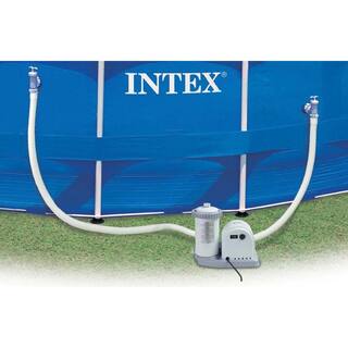 Intex 18 ft. x 48 in. Round Metal Frame Swimming Pool Set with 1500 GFCI Pump 28251EH 28253EH + 29000E-6pk