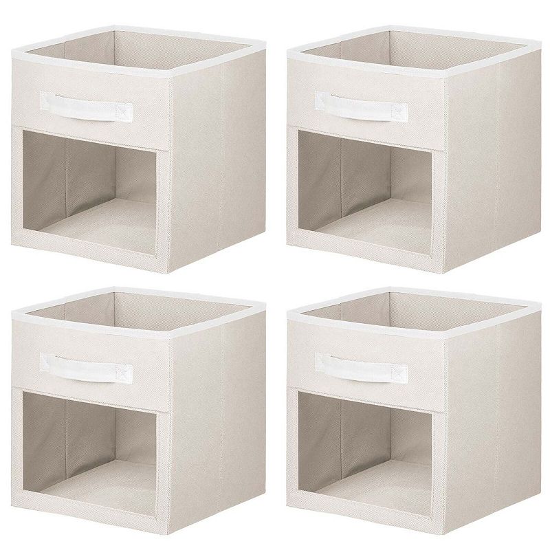 mDesign Fabric Nursery Storage Cube with Front Window - 4 Pack