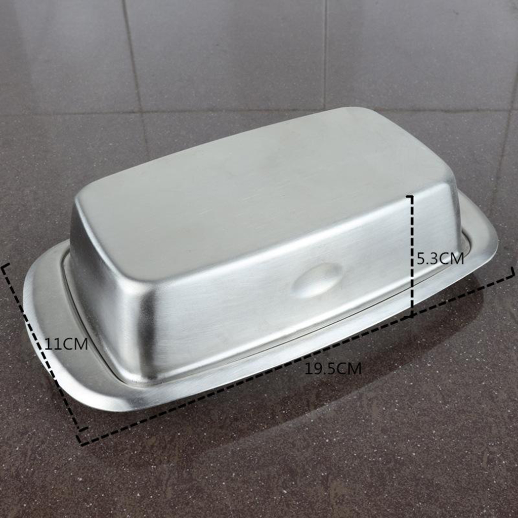 Stainless Dish With Lid Tray Holder Serving Storage