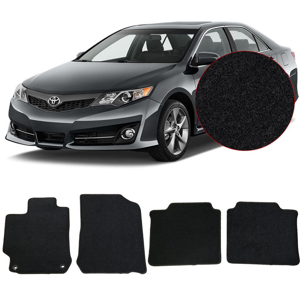 Ikon Motorsports Carpet Car Floor Mats Fit 12-17 Toyota Camry OE Factory Style Black Nylon 4pcs