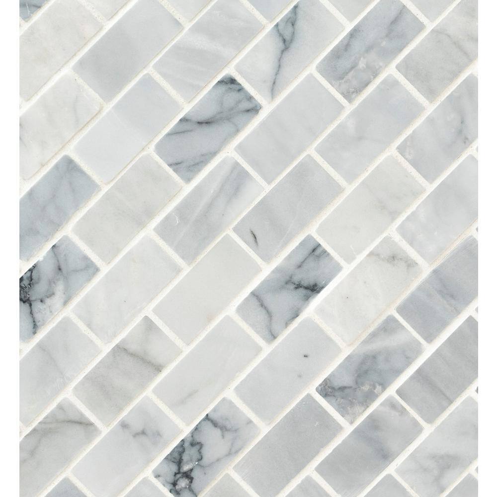 MSI Carrara Classique Brick 11.81 in. x 11.81 in. Honed Marble Wall Tile (0.97 sq. ft.Each) CAR-1X2H-5