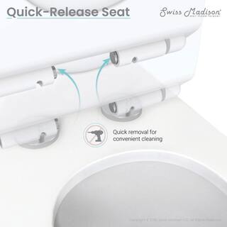 Swiss Madison St. Tropez 1-Piece 1.11.6 GPF Dual Flush Elongated Toilet in Glossy White Seat Included SM-1T254