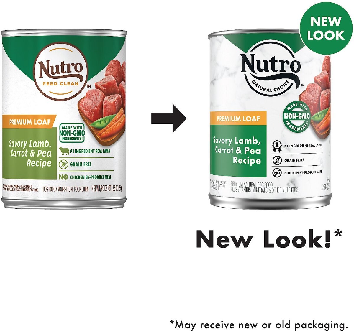 Nutro Premium Loaf Savory Lamb， Carrot and Pea Recipe Grain-Free Canned Dog Food