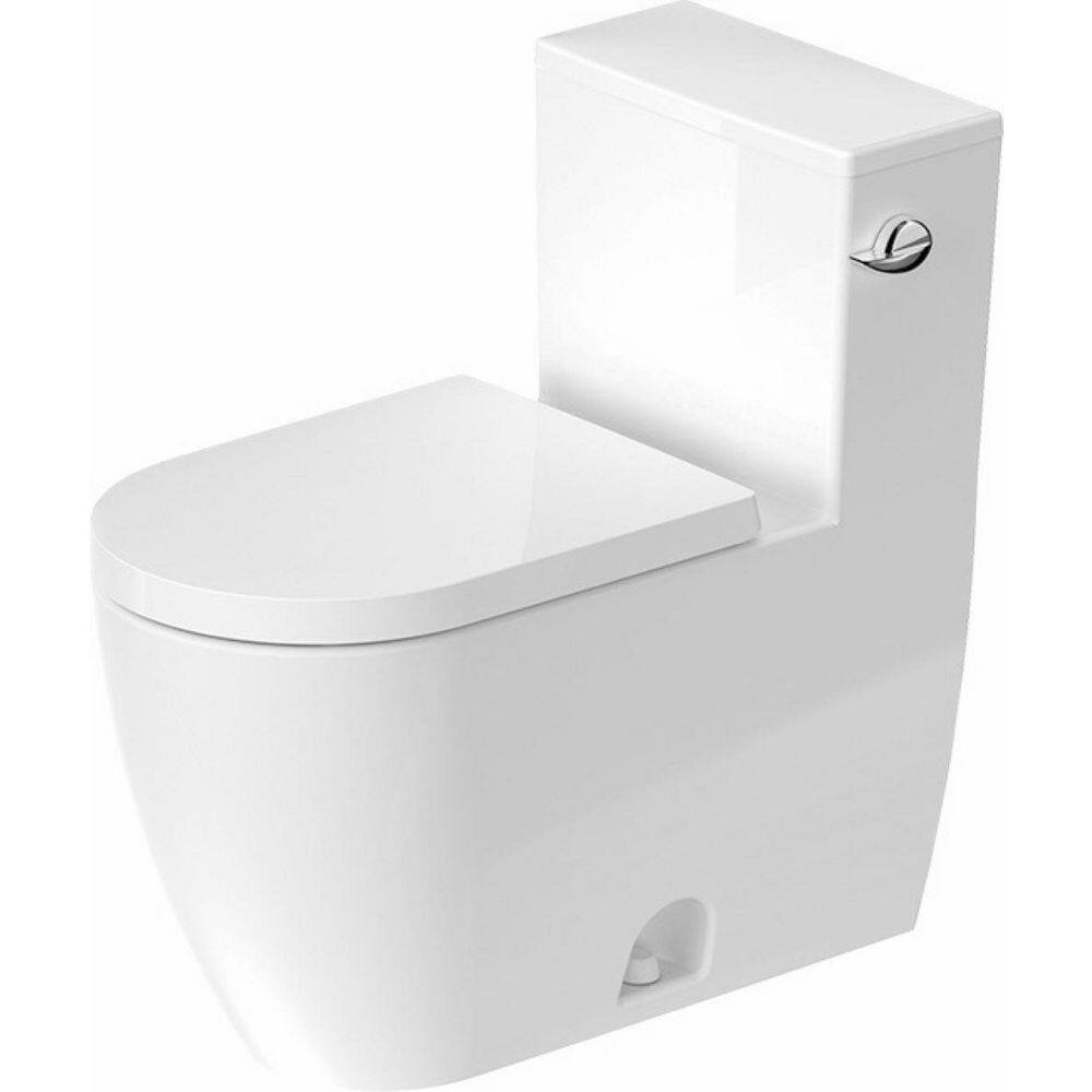 Duravit ME by Starck 1-piece 1.28 GPF Single Flush Elongated Toilet in. White (Seat Not Included ) 2185010002