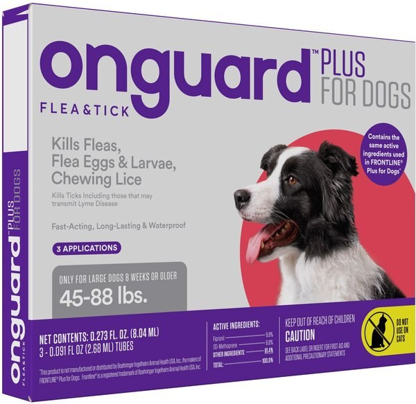 Onguard Plus Flea and Tick Spot Treatment for Dogs， 45-88 lbs