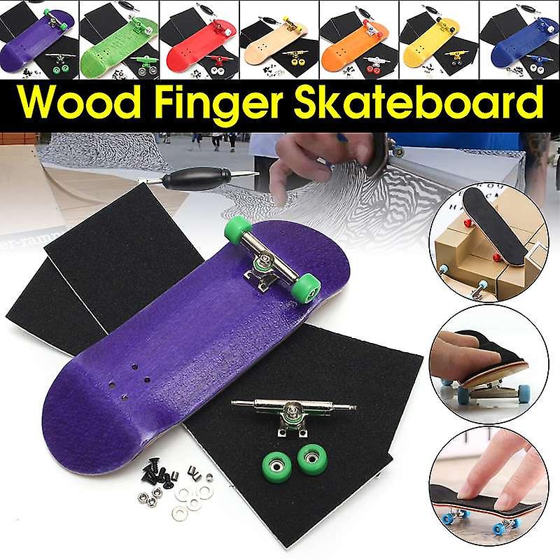 Wooden Fingerboard Professional Finger Skate Board Wood Fingerboars With Bearings Wheel Foam Tape Set Gift For Kids Children