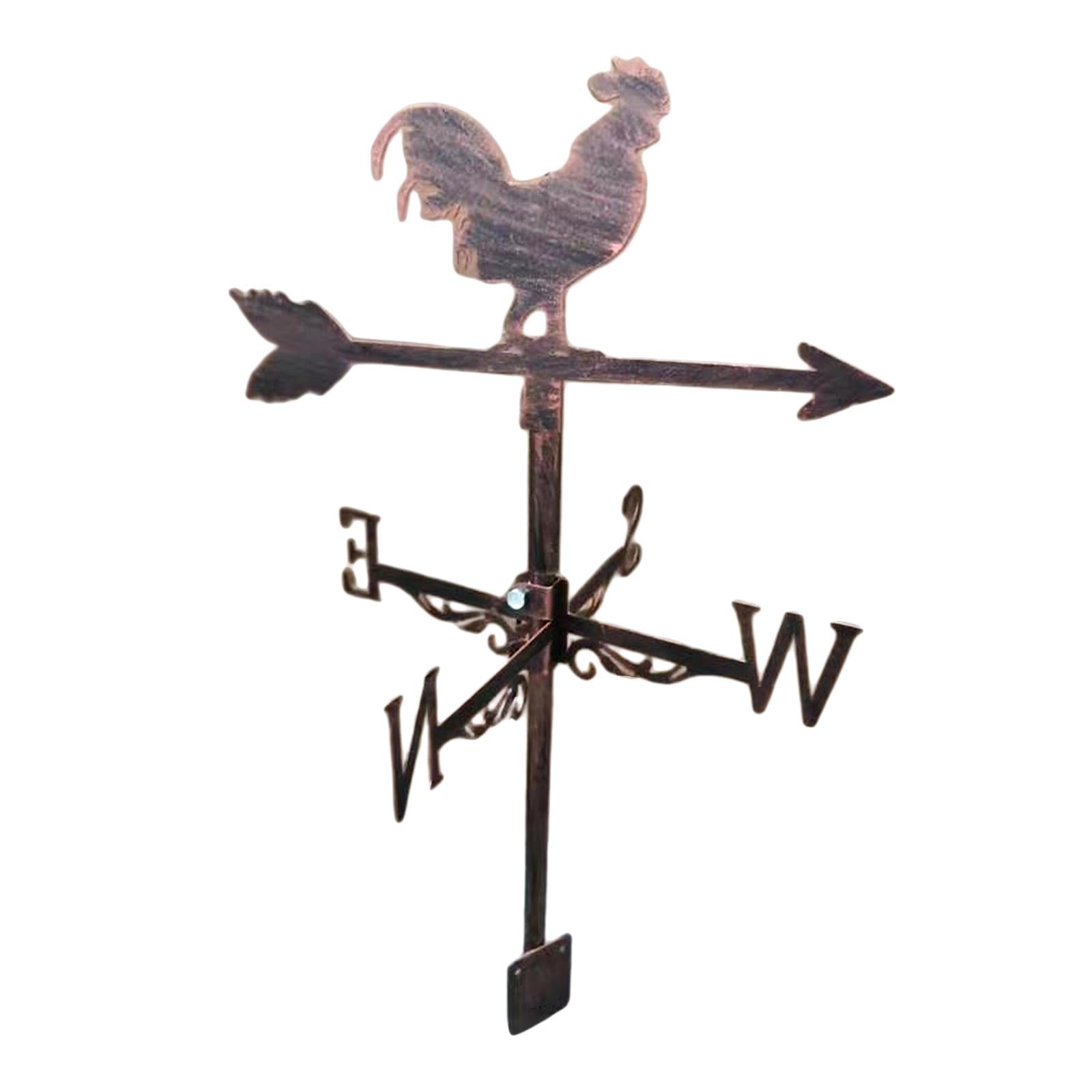 Retro Stainless Steel Weathervane Fence Mount Weather Vane Garden Stake