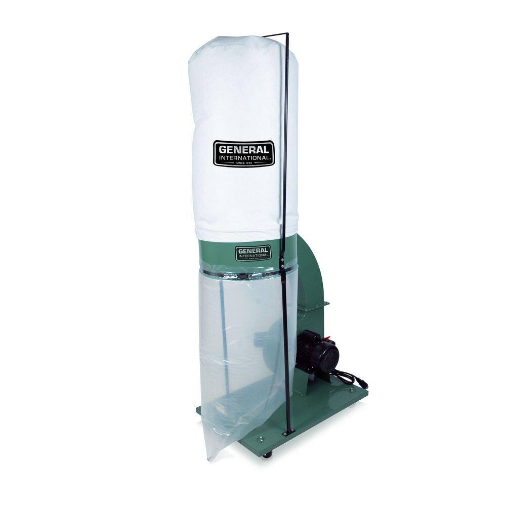 General International 1.5 HP 14-Amp Commercial Dust Collector with 2 Micron Bag (120V 1Phase) 10-105 M1