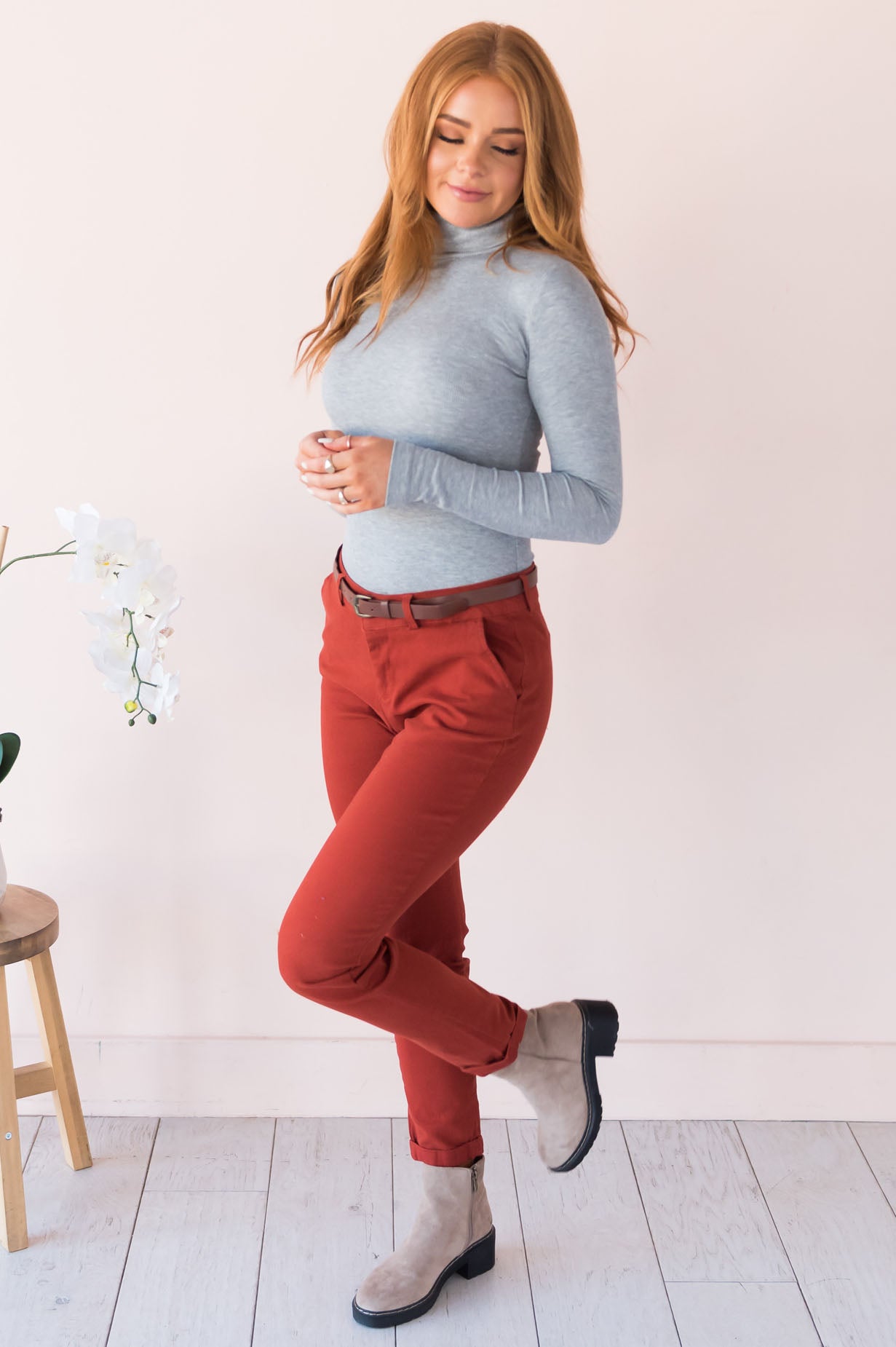 Optimistic Thoughts Modest Twill Pants