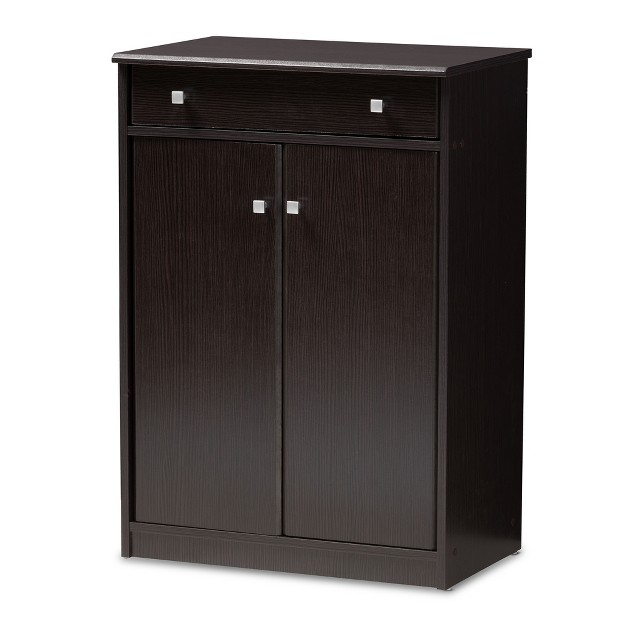 Dariell Modern And Contemporary Finished Shoe Cabinet Dark Brown Baxton Studio