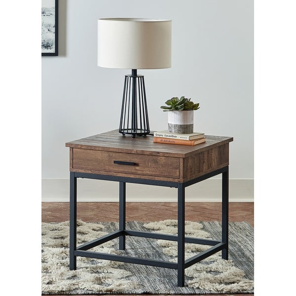 Buckner Brown Oak and Sandy Black End Table