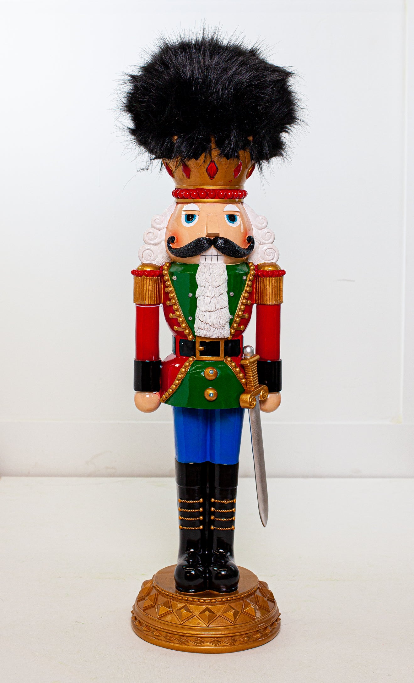 3 FT Red, Green & Blue Nutcracker with Multicolor LED Lights