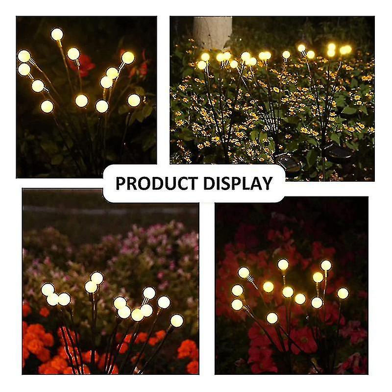 Swaying Solar Lights，10 Led Light Bulbs，decorative Solar Garden Lights，outdoor Waterproof Firefly P