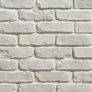 Koni Brick Old Chicago Blanc 8.20 in. x 2.50 in. Thin Brick 10.76 sq. ft. Flats Manufactured Stone Siding KBFT-214BLC