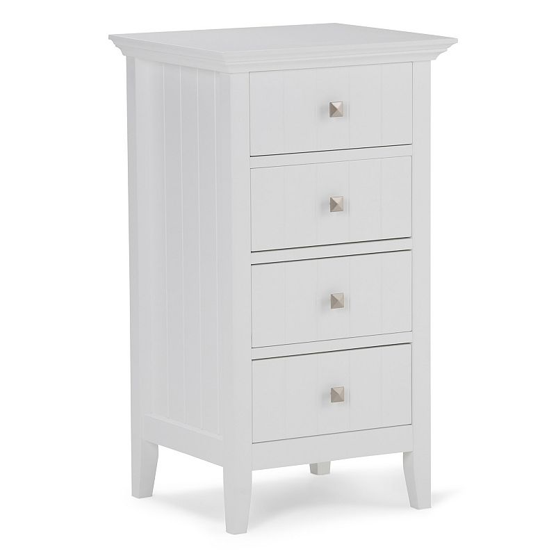 Simpli Home Acadian Four-Drawer Floor Storage Bath Cabinet