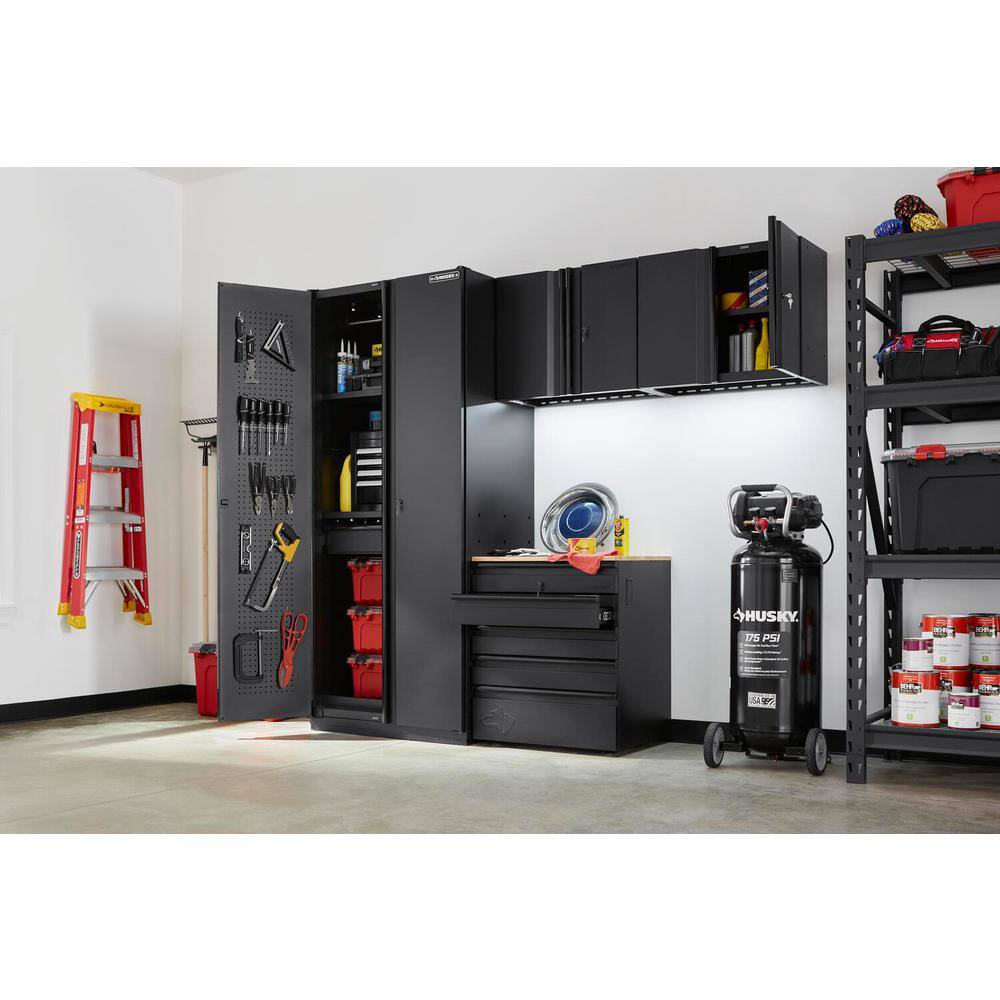 Husky 4-Piece Heavy Duty Welded Steel Garage Storage System in Black (92 in. W x 81 in. H x 24 in. D) HTC411020