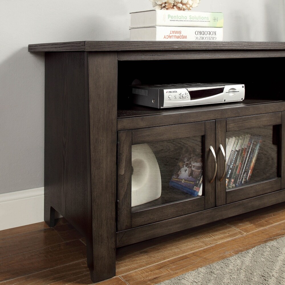 Dane Contemporary Grey Solid Wood Multi storage TV Console by Furniture of America