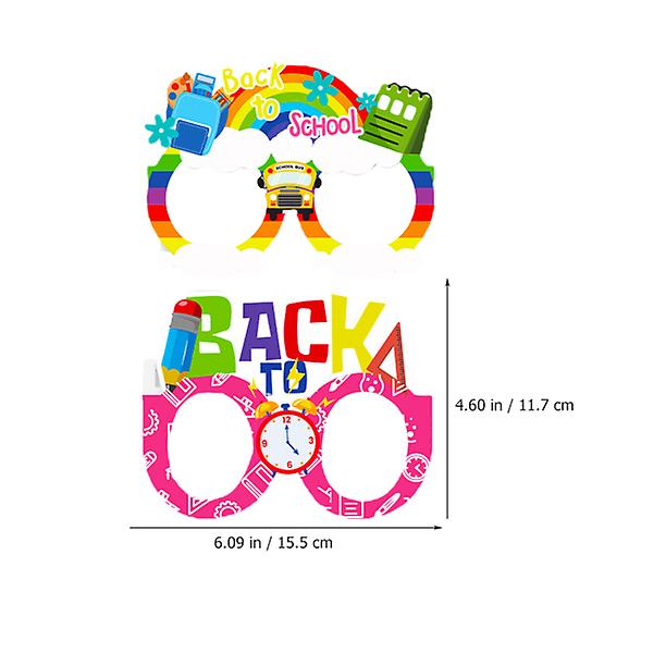 16pcs Back-to-school Parties Paper Glasses Party Decorative Glasses Party Favors