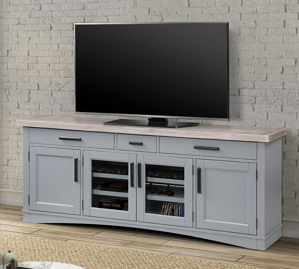 Parker House Americana Modern 76 quotTV Console   Farmhouse   Entertainment Centers And Tv Stands   by Parker House  Houzz