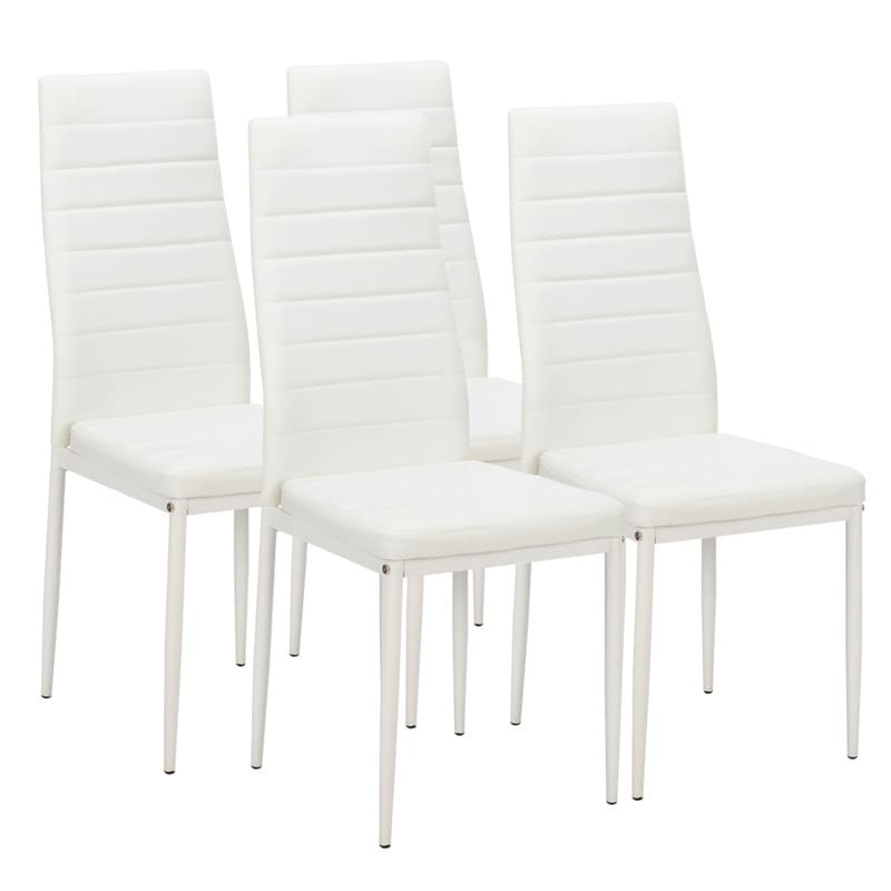 Stripping Texture High Backrest Dining Chairs Set of 4