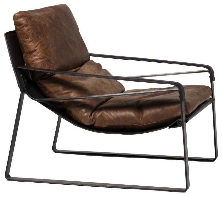 Connor Club Chair Brown   Industrial   Armchairs And Accent Chairs   by Old Bones Co.  Studios  Houzz