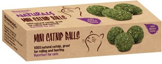 Naturals by Rosewood Mini Balls Cat Catnip， 3 count