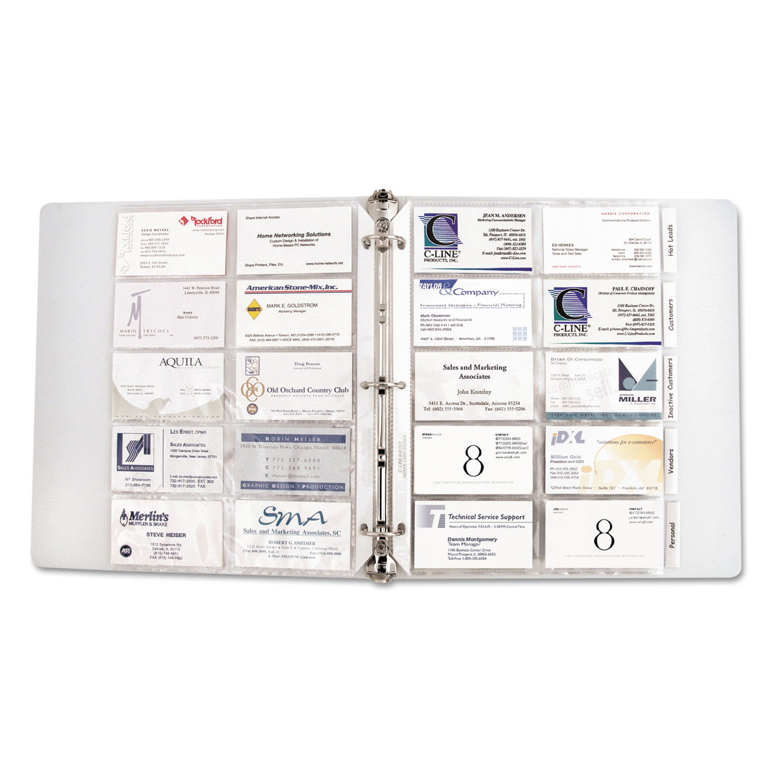 Tabbed Business Card Binder Pages by C-Lineandreg; CLI61117