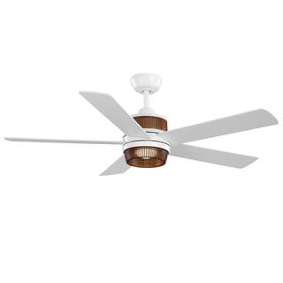 Hampton Bay Tonham 52 in. White Changing Integrated LED Indoor Matte White Ceiling Fan with Remote Control Included 92328