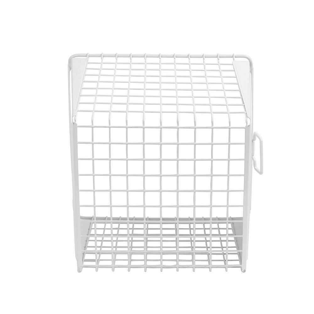 Spectrum 9 in. H x 12 in. W x 12.5 in. D White Steel Cube Storage Bin 84000