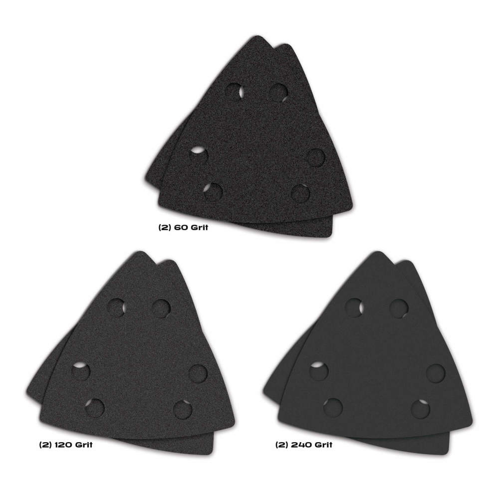 Oscillating Multi-Tool Triangle Sandpaper Variety Pack， 6PC