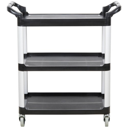 Vollrath 97007 Three-Shelf Plastic Utility Cart， Black， 40 1/4