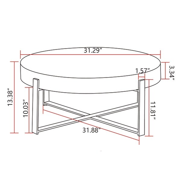 Retro Fashion Style Cylindrical Coffee Table with Vertical Texture Relief Design