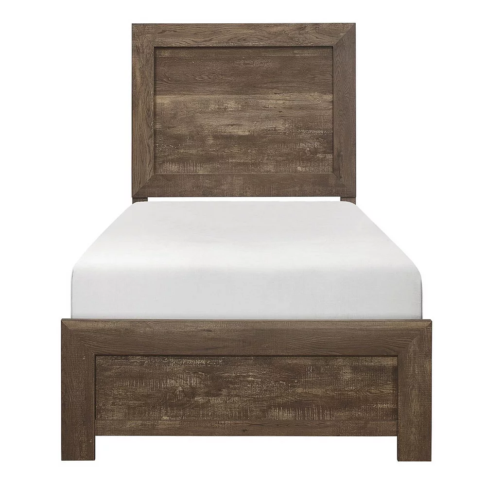 Lexicon Corbin Collection Modern Bedroom Furniture Bed， Rustic Brown Finish