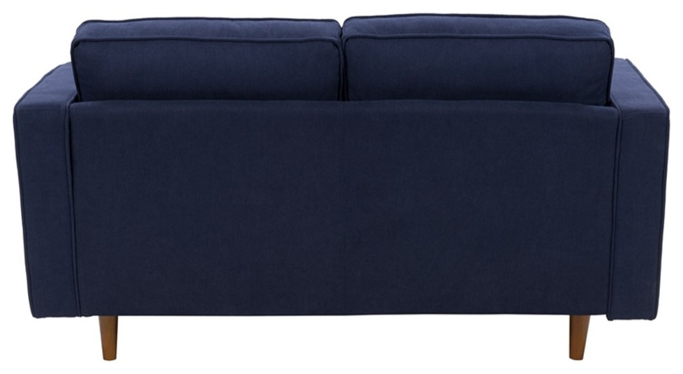 Atlin Designs Fabric Upholstered Modern Loveseat in Navy Blue   Midcentury   Loveseats   by Homesquare  Houzz