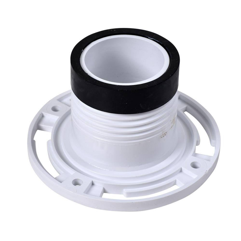 Oatey 4 in. PVC Twist-N-Set Open Toilet Flange 436512