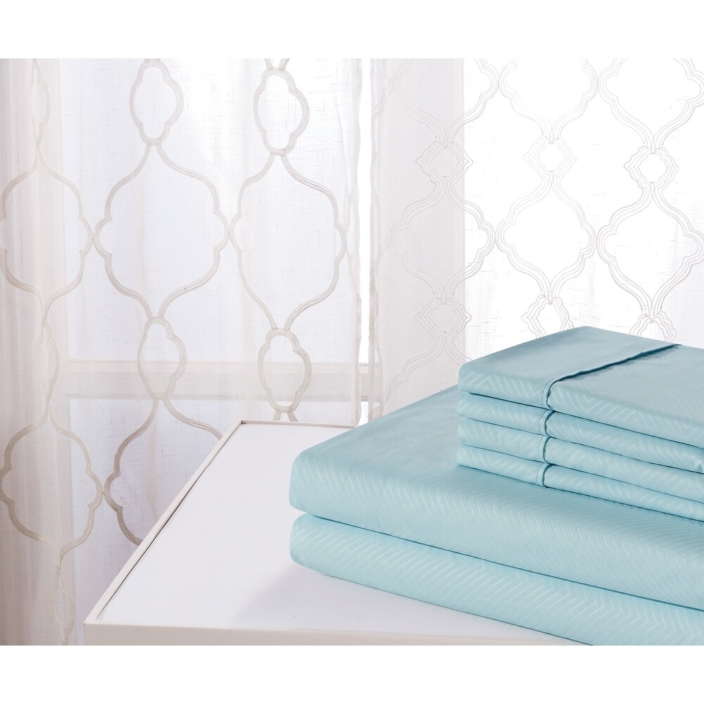 Rayon from Bamboo 4 Piece Luxury Chevron Embossed Sheet Set