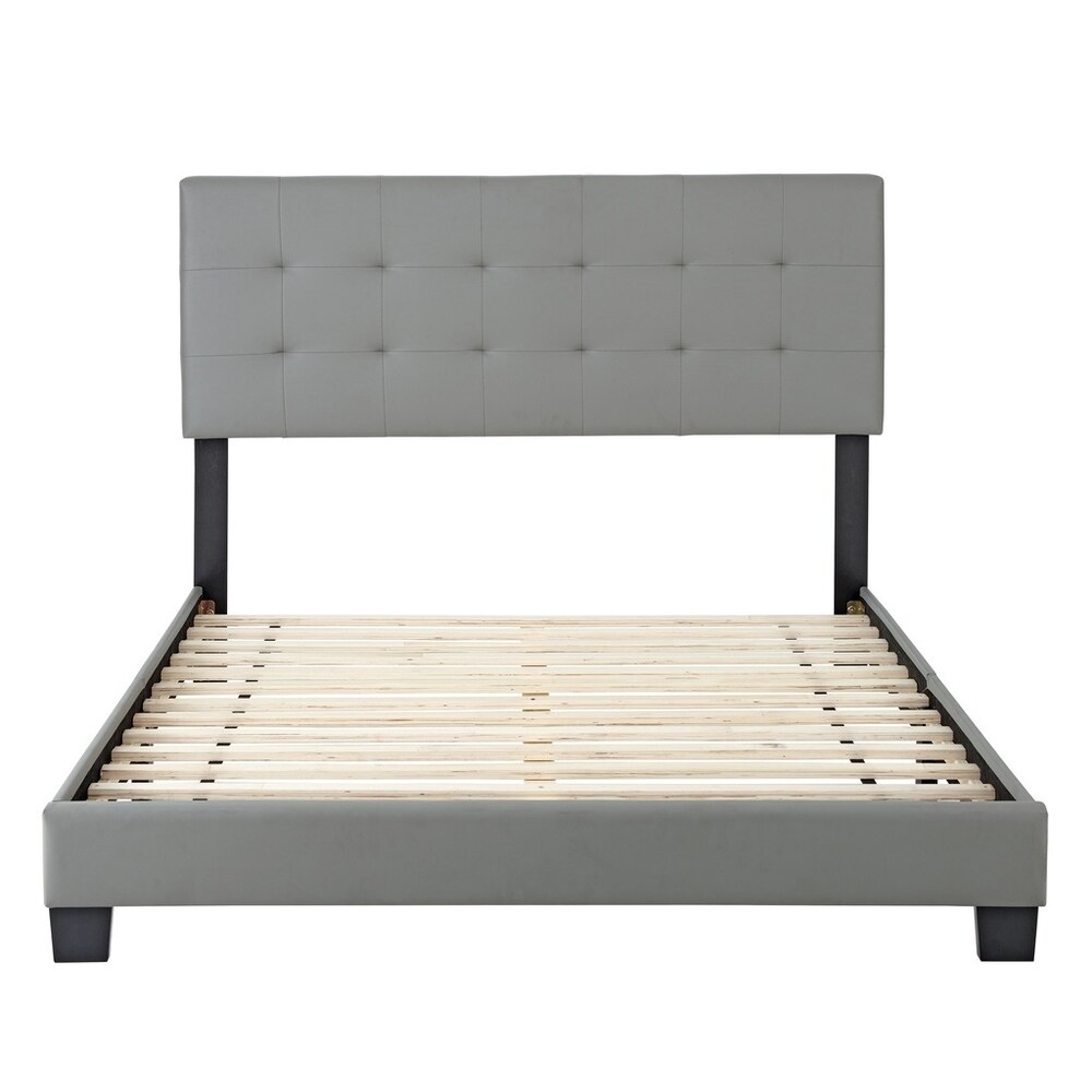 Boyd Sleep Roma Tufted Upholstered Leather Platform Bed 3 Colors