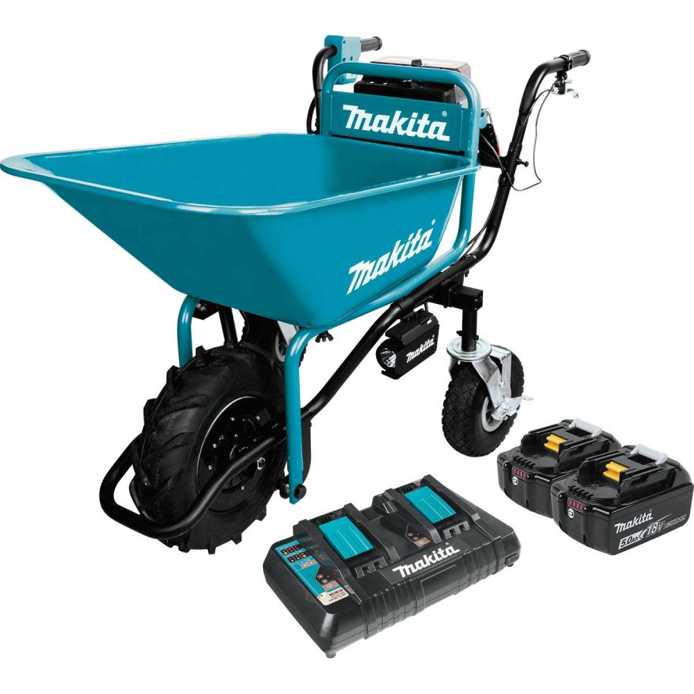 Makita 18V X2 LXT Brushless Cordless Power-Assisted Hand Truck/Wheelbarrow Kit with Bucket (5.0Ah) XUC01PTX1 from Makita