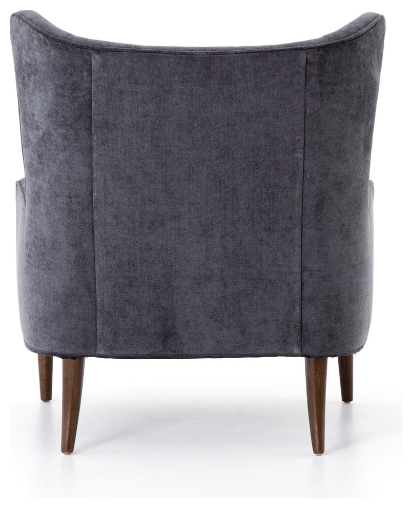 Clermont Chair Charcoal Worn Velvet   Midcentury   Armchairs And Accent Chairs   by Four Hands  Houzz